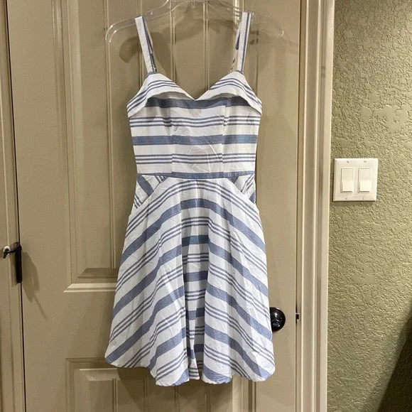 blue rain dress brand AMUR Women's Saylor Pleated Gown - Blue - Size 6